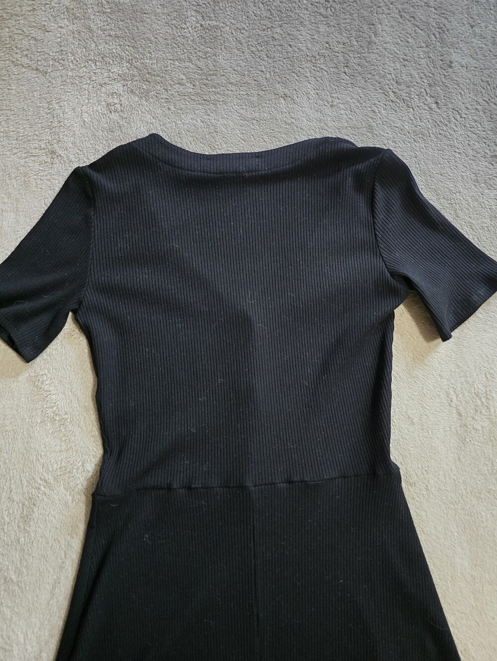 Reformation Cardinal Black Ribbed Mini Dress Size Large - Picture 8 of 11